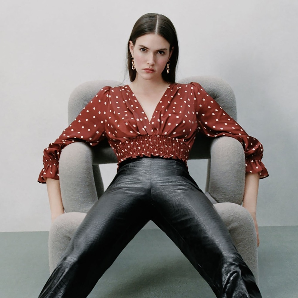 ZARA Satin Crop Top